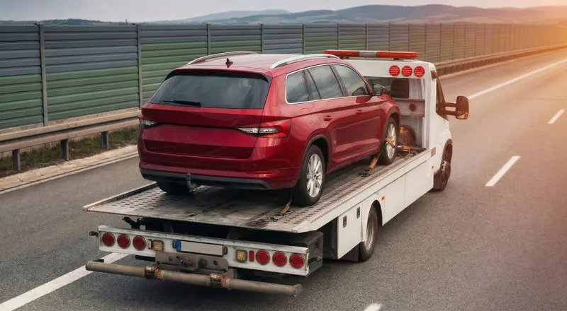 Guincho para carros em Toledo – carro sendo carregado em plataforma